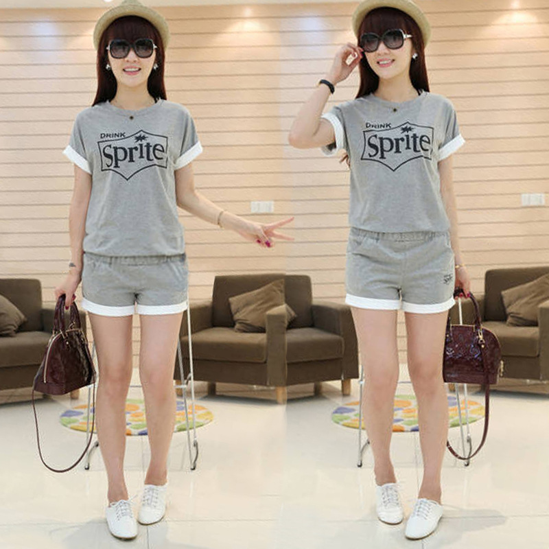 2014夏季<em>休闲</em> 可爱新品<em>运动休闲</em>两件套装<em>短袖</em>