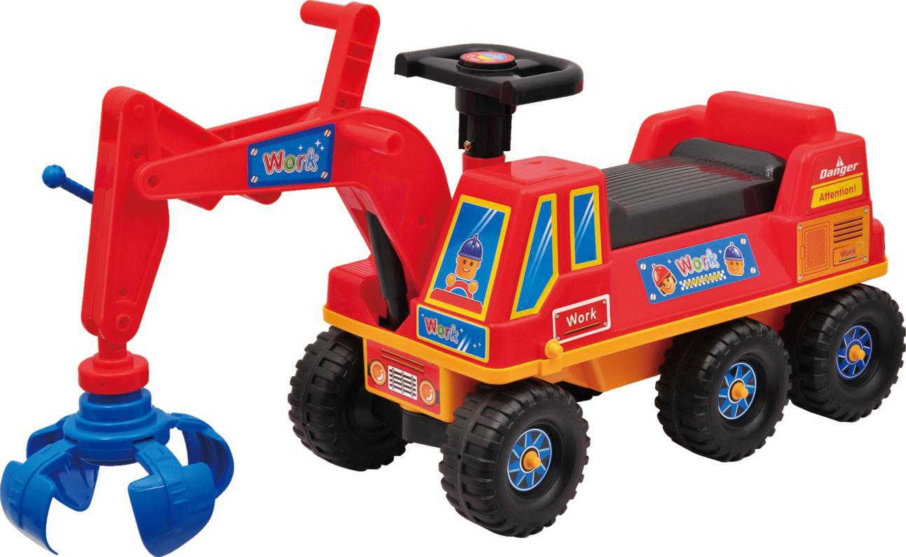 新款儿童工程车挖掘机玩具可坐可骑童车 挖土机滑行车玩具车挖机