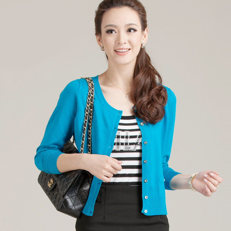 春装新款<em>针织衫女开衫短款</em>外套空调<em>衫春</em>款腰带
