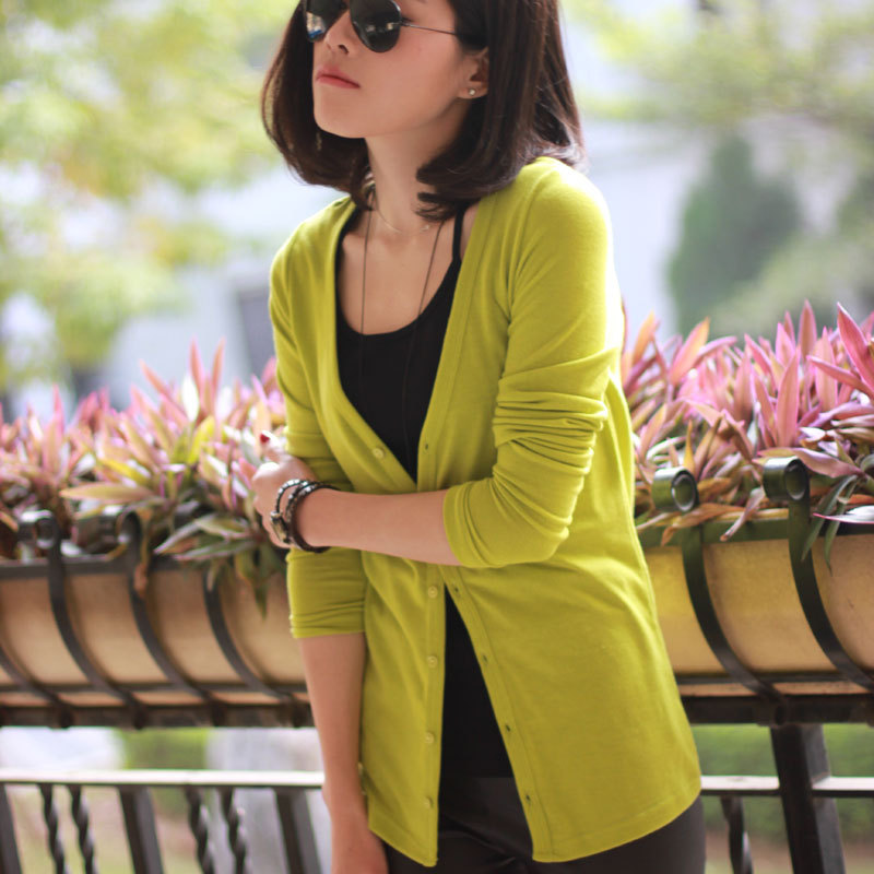 淘宝开店<em>货源</em>2014<em>春季女装</em>新款长袖开衫纽扣