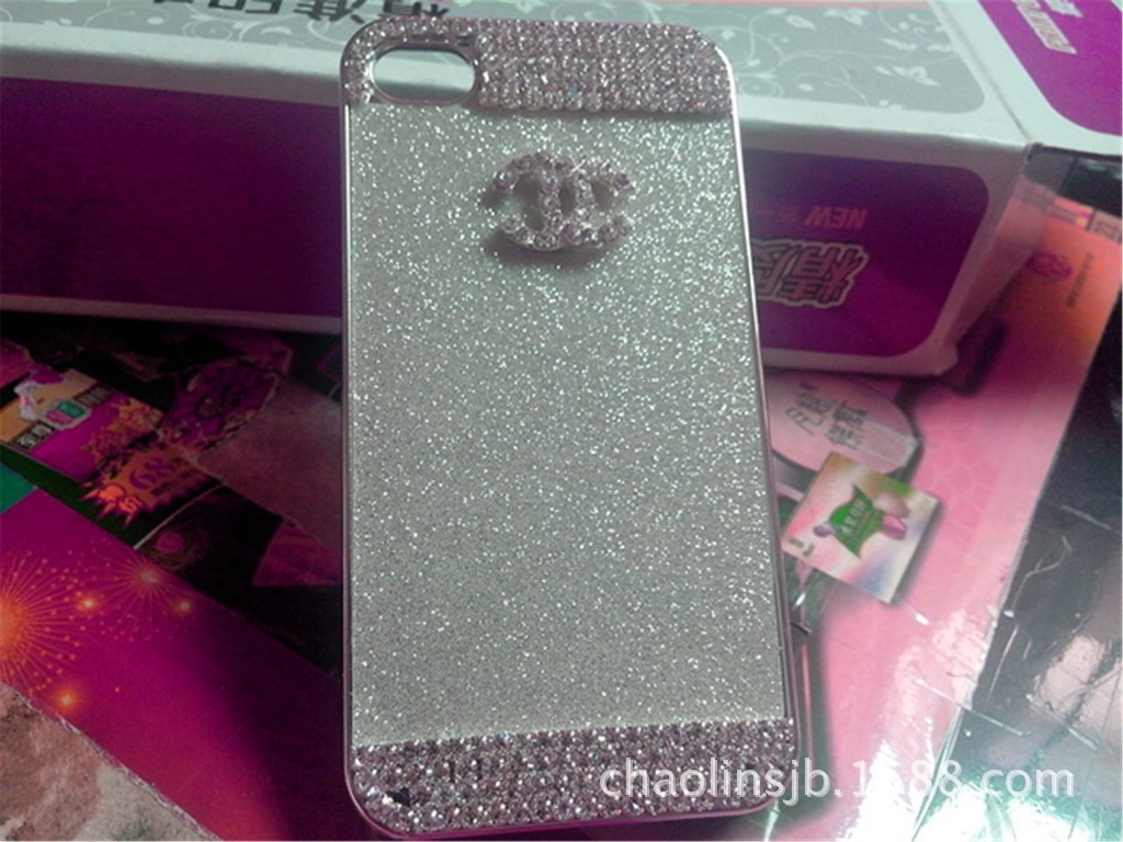 长期供应 上下带钻水钻iphone 4G手机壳 香奈儿