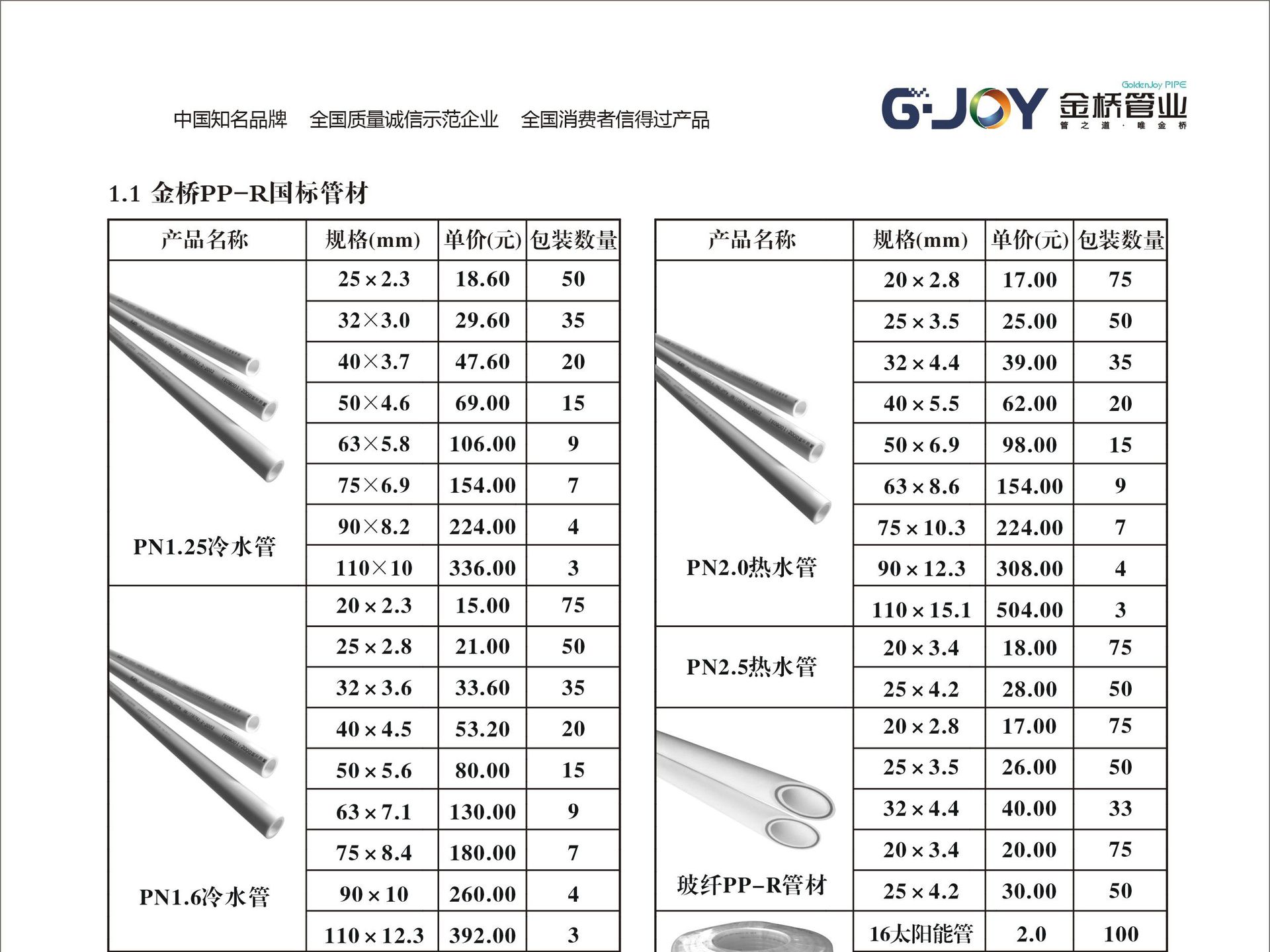 厂家直销 特价 批发 金桥国标 ppr水管ppr冷热水管ppr dn110管材