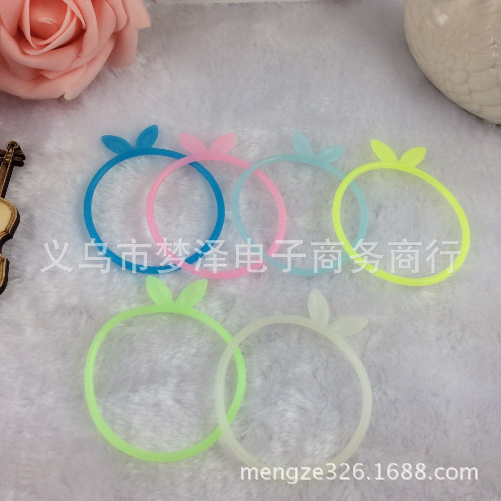批发采购发带-韩版发饰 夜光硅胶发圈手环 糖果