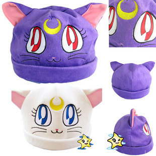 批发采购帽子-<em>美少女战士</em>紫猫<em>白猫</em>猫咪露娜毛