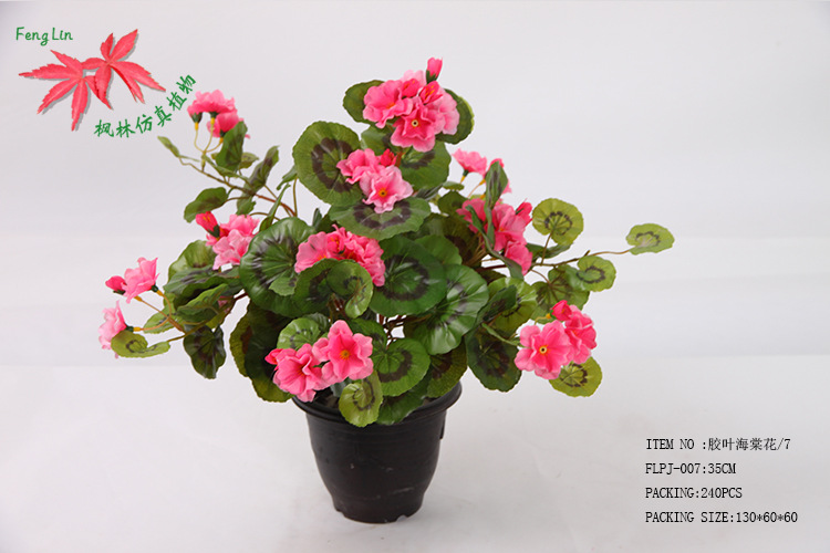 【郑州厂家批发客厅书房绿色植物绢花海棠绿植