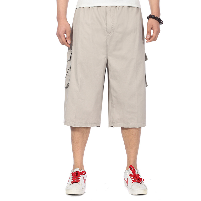 男士中裤 男式五分裤夏季纯棉 <em>中老年短裤男</em> 宽