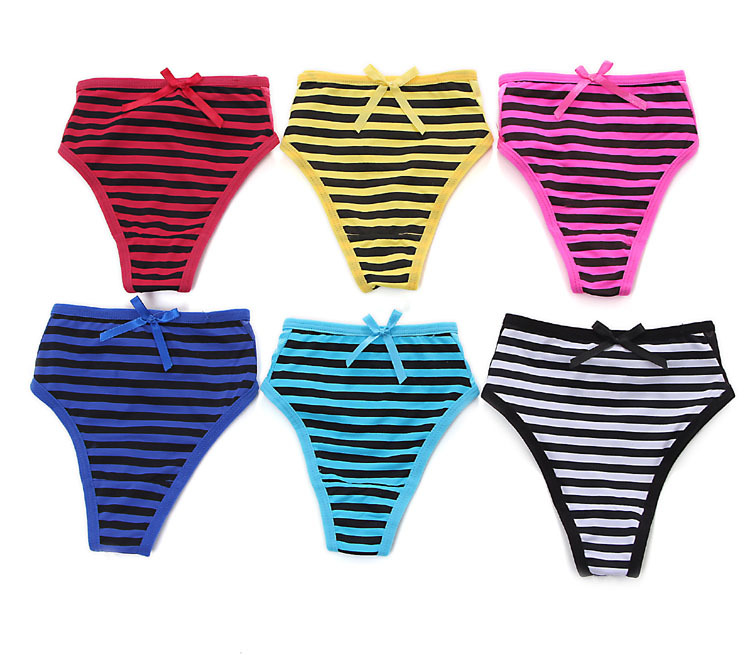 高档蝴蝶结全棉泳布<em>女丁字内裤批发</em> 女式T裤 