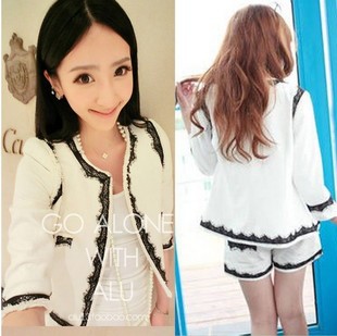 春夏季 小香风<em>女装 短</em>外套+<em>短裤</em>两件套 名媛气