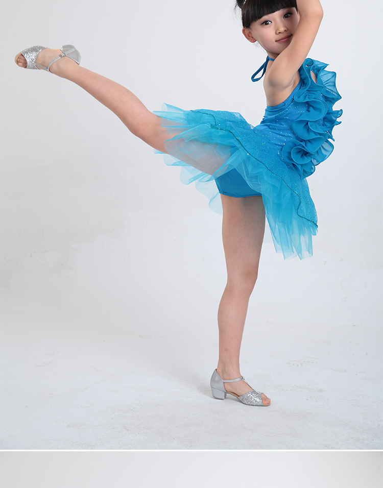 2014新款女童幼儿园表演服舞台服装儿童演出服装现代拉丁舞舞蹈裙