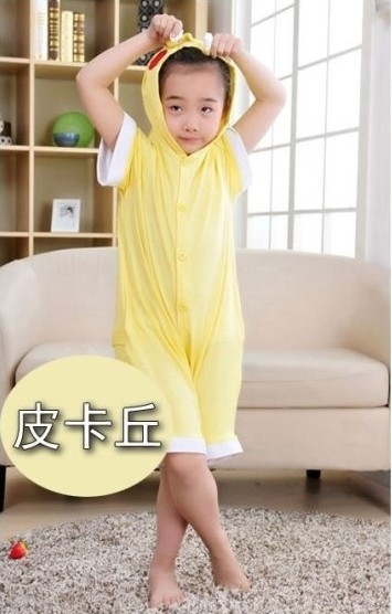 新款 夏装短袖儿童<em>连体睡衣</em>如厕全棉<em>皮卡丘</em>可