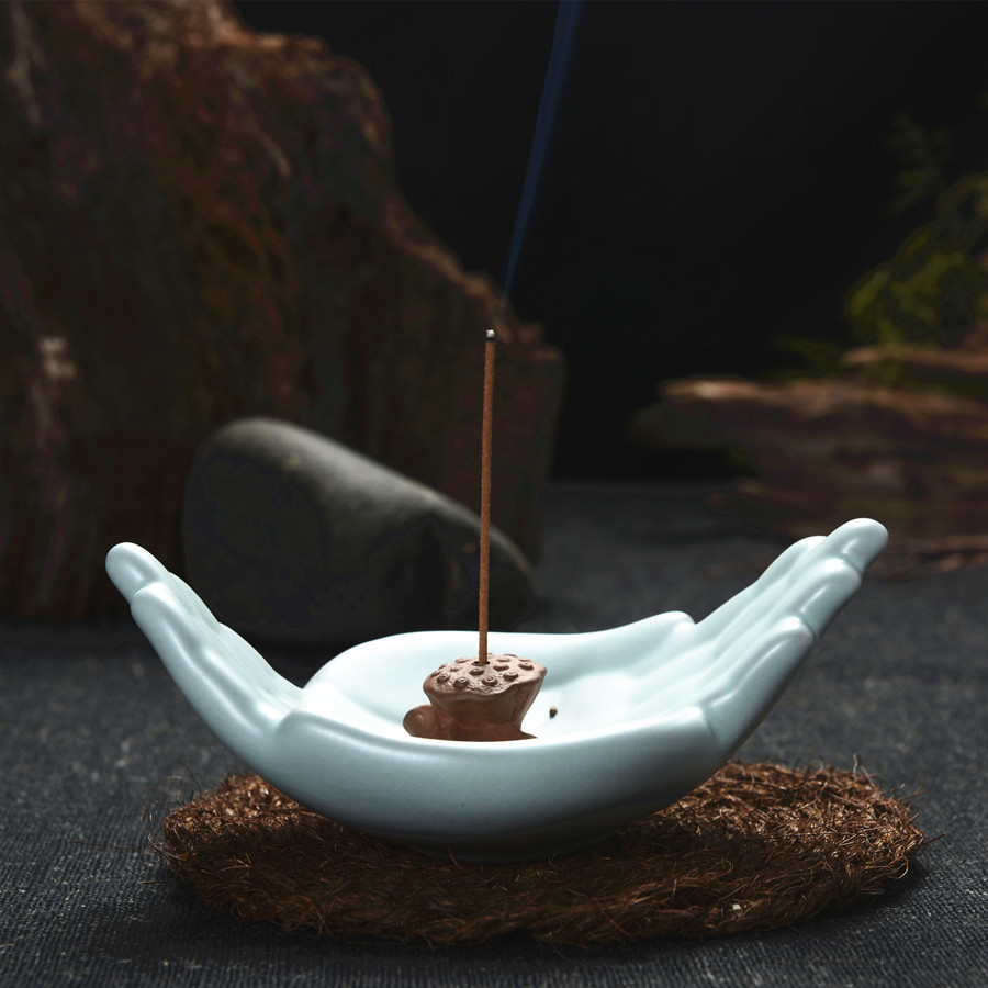 2014新品香炉汝窑陶瓷十指连心古香熏盘紫砂