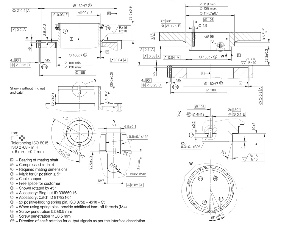 大孔径编码器 &Phi;100mm 高精度编码器 绝对值编码器