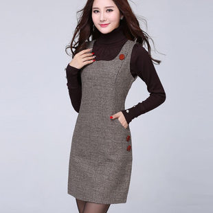 批发采购连衣裙-秋冬套裙 女修身圆领无袖背心