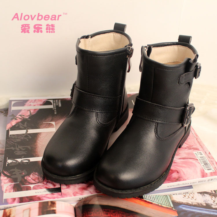 2014秋冬潮款韩版儿童皮靴女童马丁靴韩版中筒亲子女童靴新款X153
