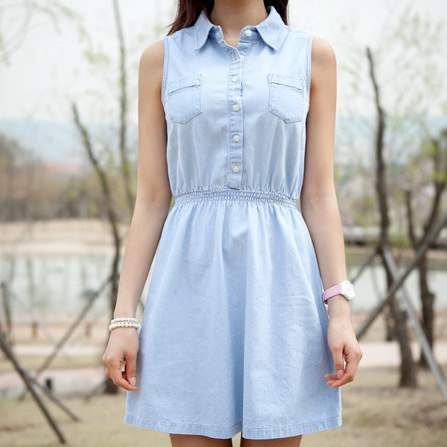2014夏装新款 韩国女装 韩版打底甜美瑞丽牛仔裙