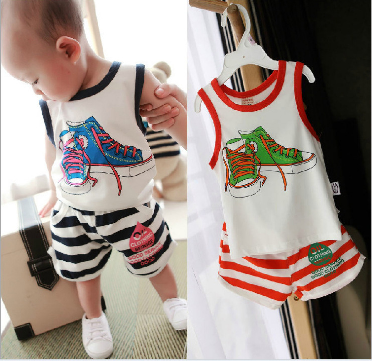 童装<em>批发</em> <em>男童</em> 夏装2014 韩版 条纹<em>短裤</em>透气背