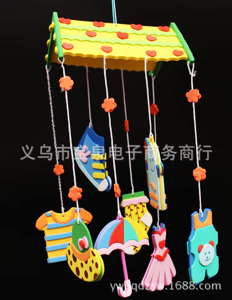 eva海鲸挂饰手工diy 儿童手工制作材料包 创意多彩风铃 幼儿园