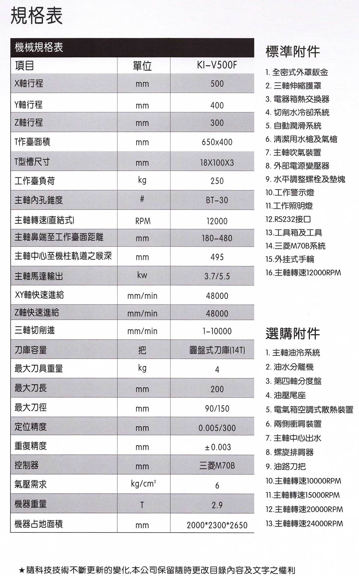 KI-V500F立式数控铣床/加工中心/CNC数控机床