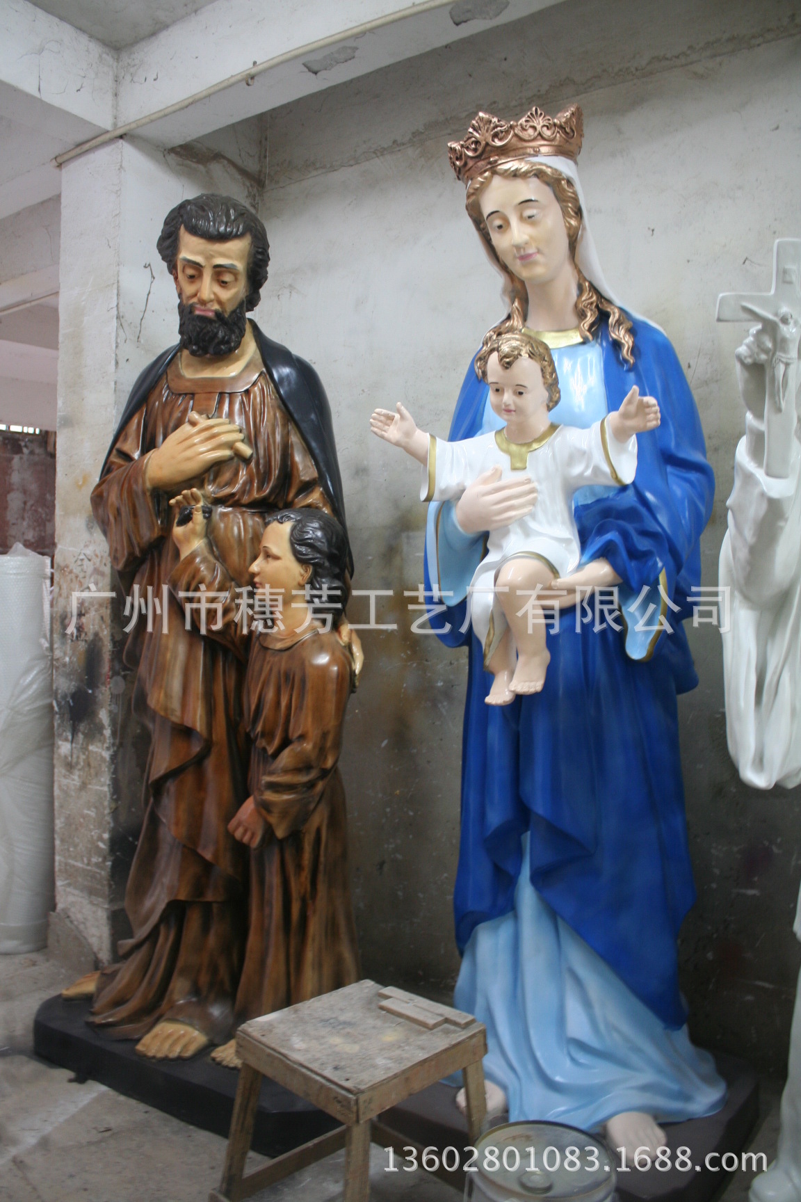 供应圣母玛丽亚,圣母子、教父教子雕塑,基督人