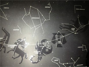 luckies创意 star map十二星座星空地图夜光海报壁画 晚上发光纸