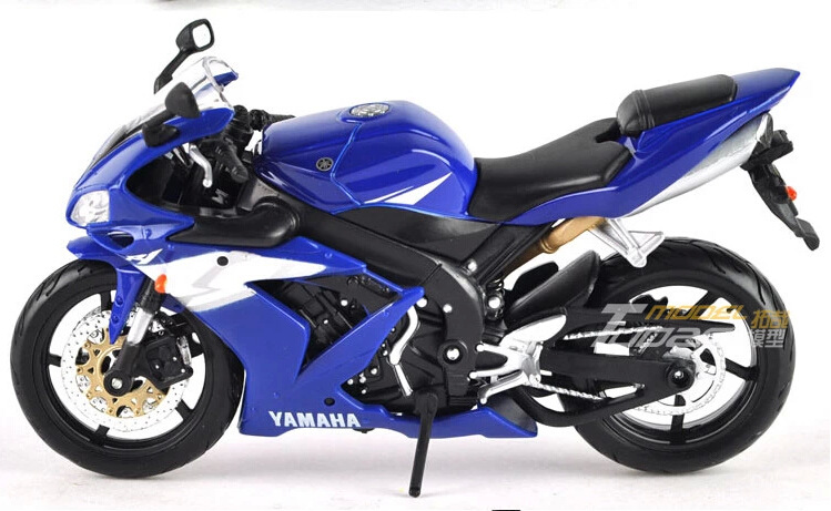 美驰图 合金1:12 雅马哈 yzf-r1摩托车模型 蓝色礼物收藏