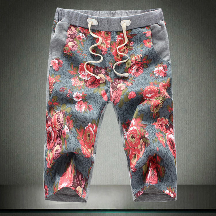 批发男潮裤男士花<em>短裤大码男短裤加大加肥</em>男士