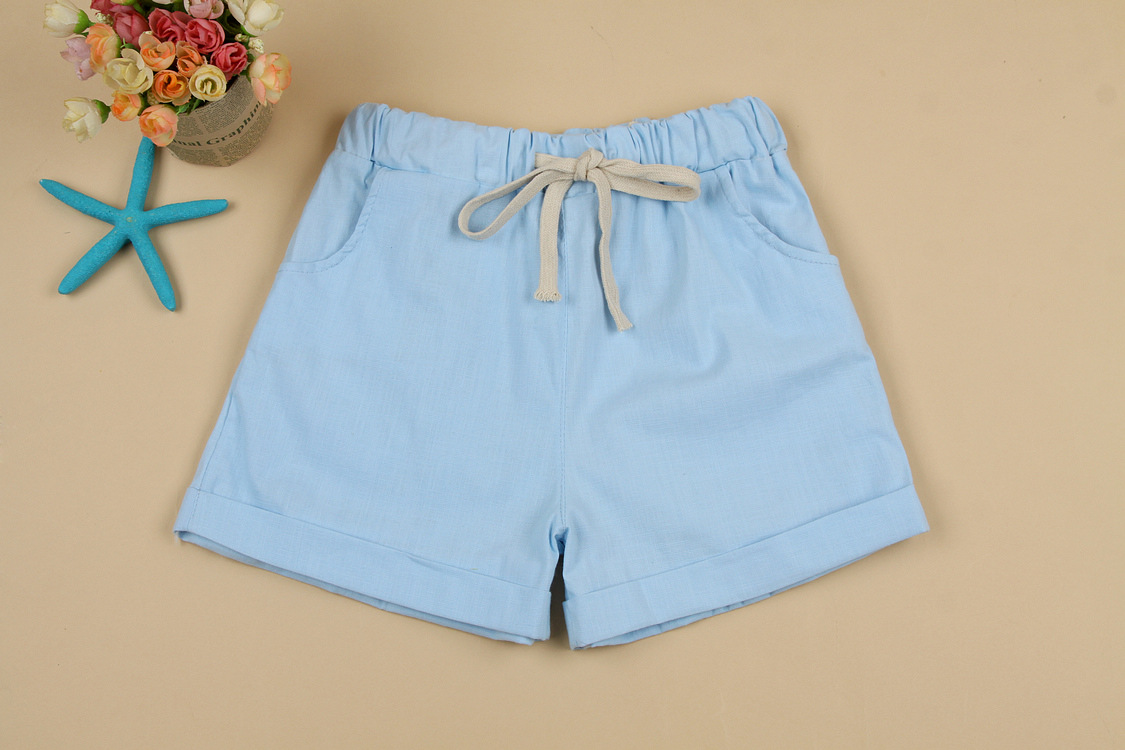 欧洲站亚麻裤女2014 松紧腰<em>棉麻短裤女夏</em>宽松