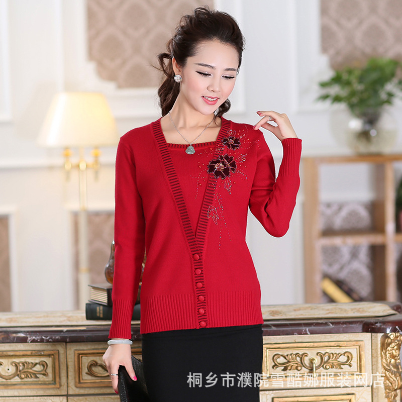 2014<em>中老年</em>春装新款 <em>假两件套</em>大码宽松年轻妈