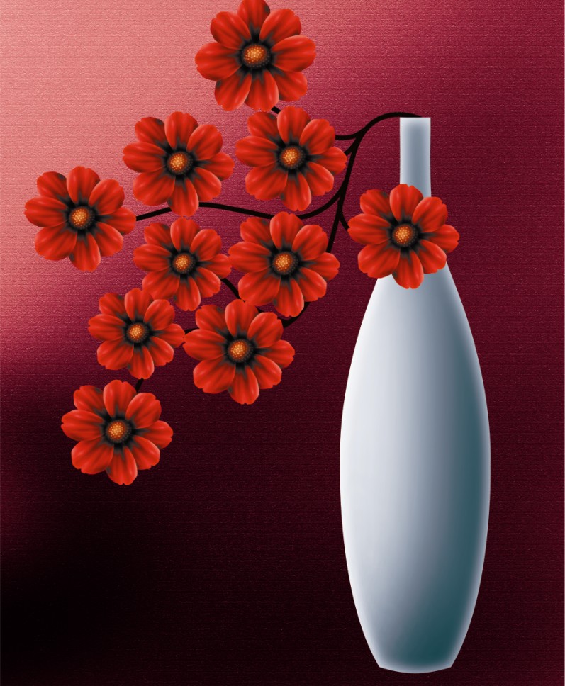 5D全彩砖石绣 钻石画现代花瓶 二联画 AAAA级