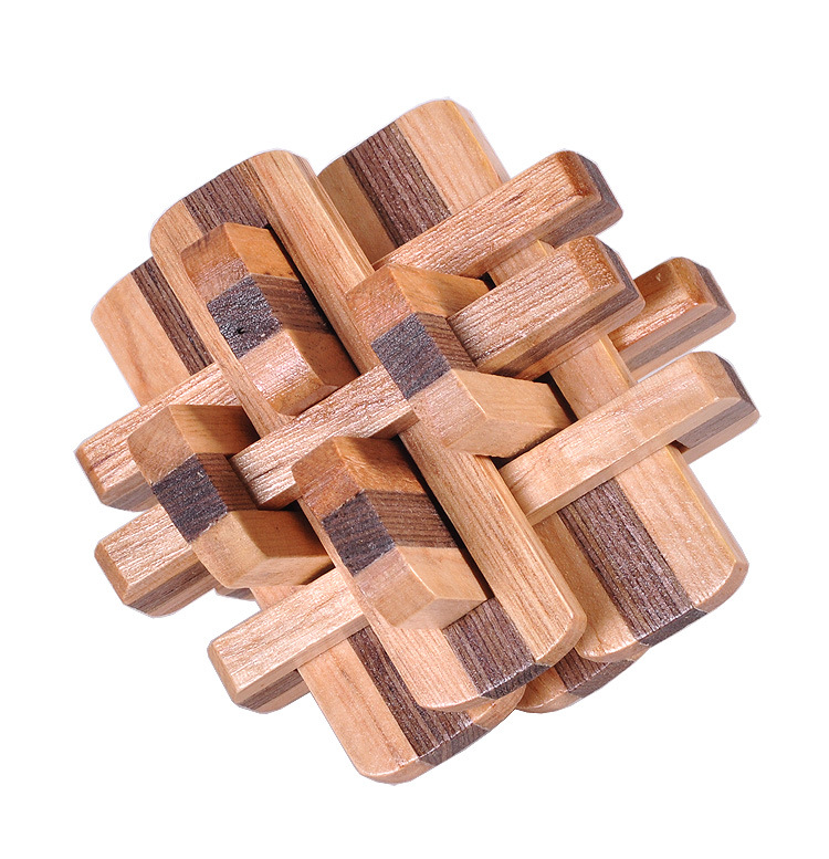 古典玩具 成人木制益智玩具 孔明锁鲁班锁 双色十二锁