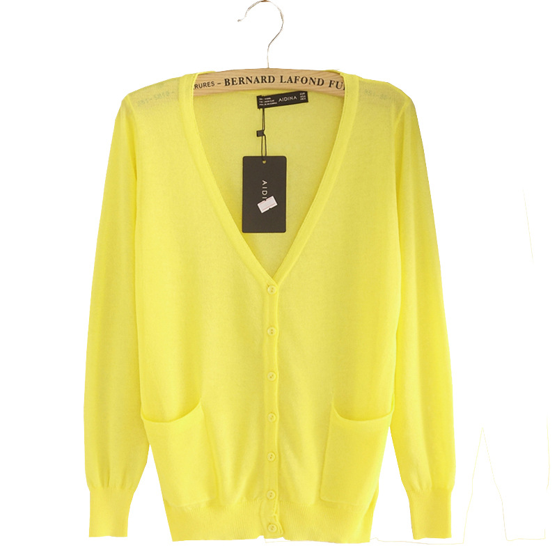 2014新款防晒衣针织衫<em>开衫女韩版</em>口袋空调衫