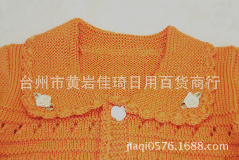 纯手工编织1-2岁<em>宝宝毛线</em>衣三利<em>毛线</em>一字翻领