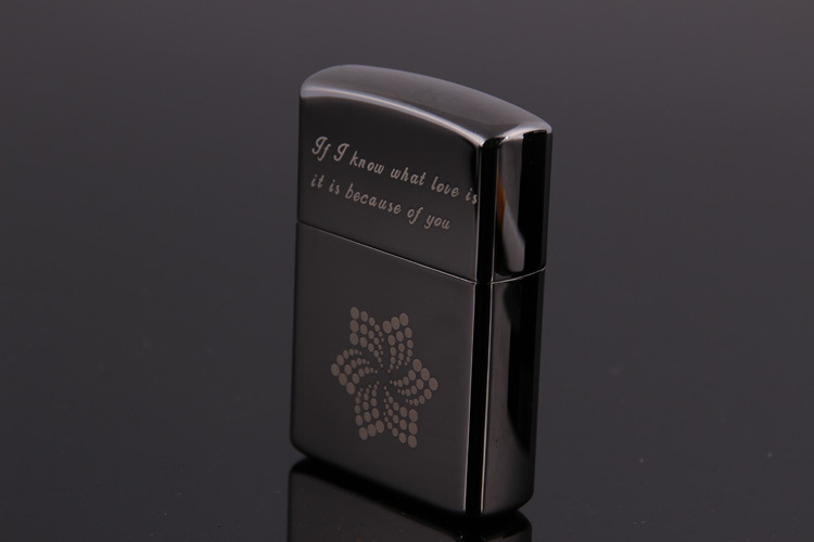 【佐罗黑冰雪花USB打火机加厚铜壳USB点烟