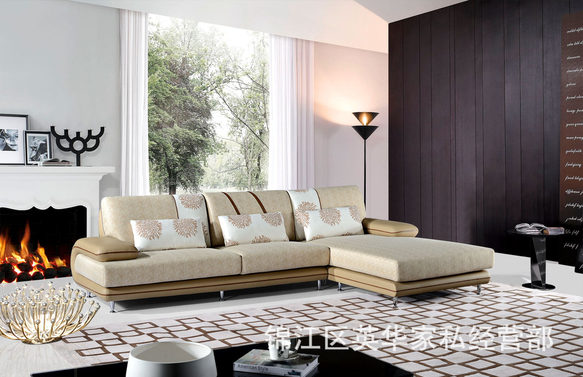 2014现代时尚客厅家具组合布艺沙发高端大气