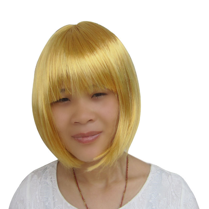 014流行元素韩版服装拍照道具模特假发<em>金色</em>黄