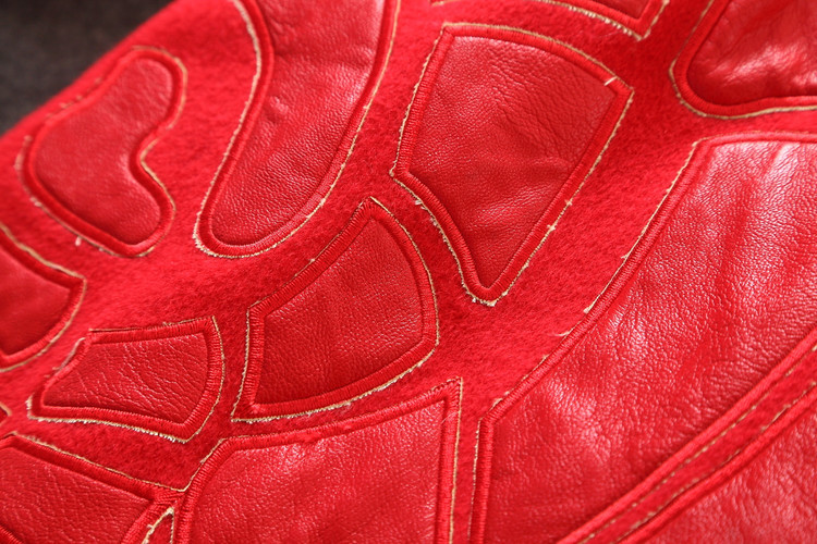 0923-01 Шун кашемир короткая палка для кожи вышитой линии пальто с темно-красными цветовых моделей