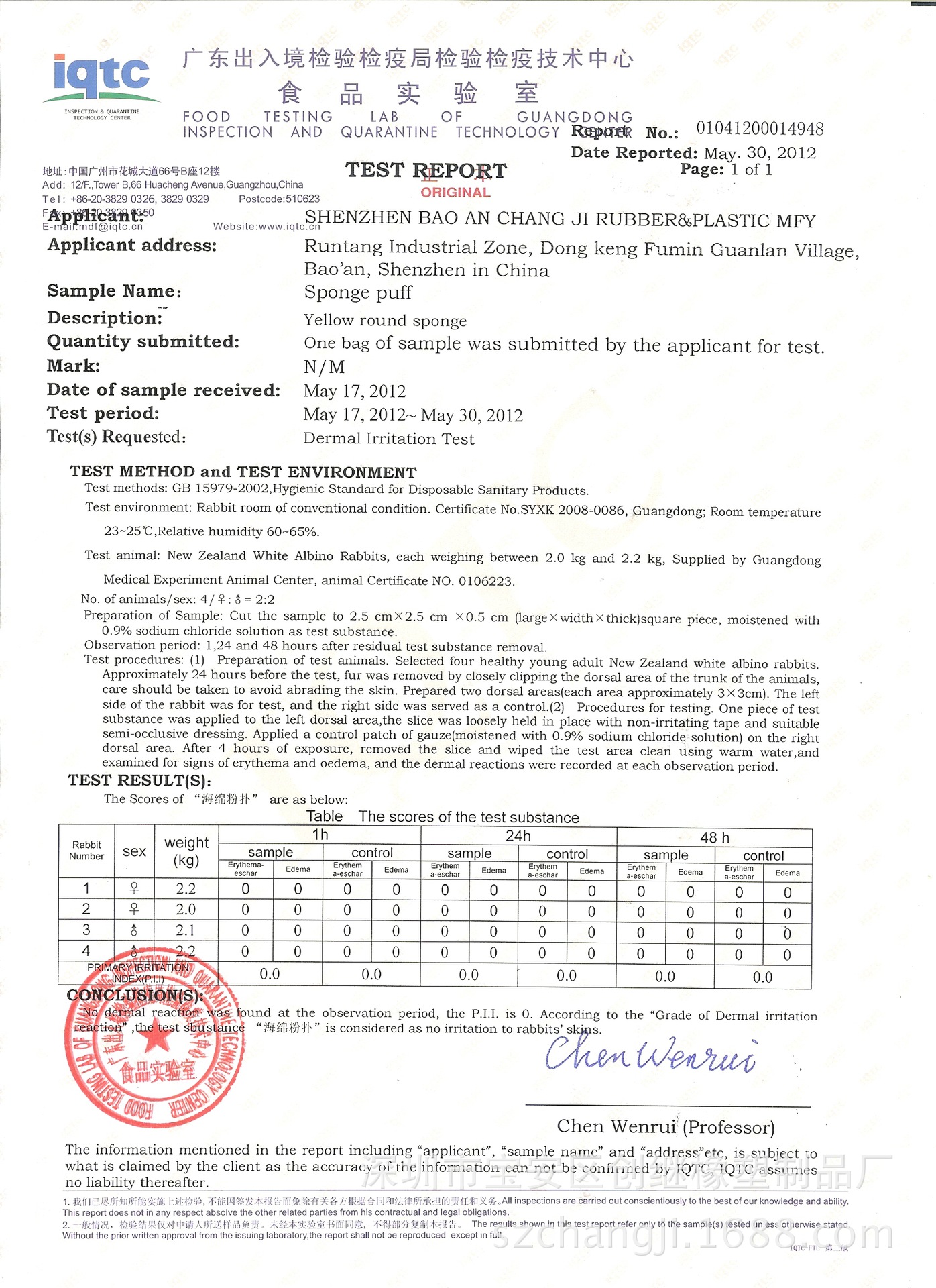 皮肤测试报告(英文版）