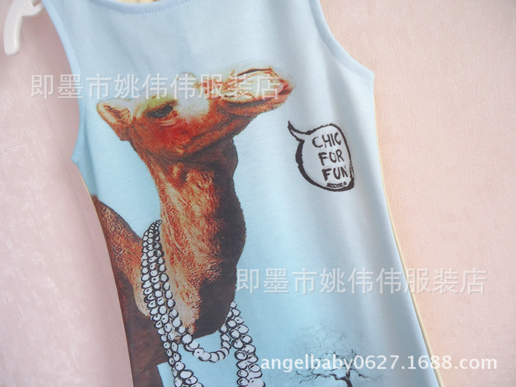 【14夏款女童背心裙 虎头<em>骆驼</em>小狗<em>图案卡通</em>外