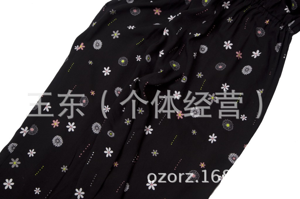 时尚太阳花印花V领连衣裙裤吊带连体裤正品尾货