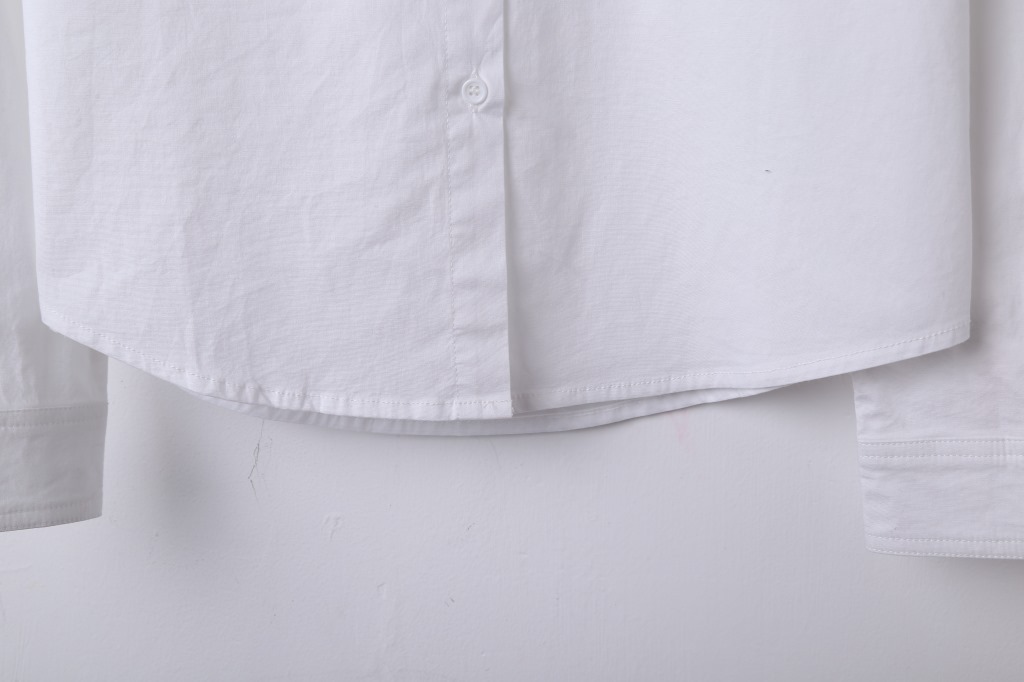 复古小圆领白衬衫