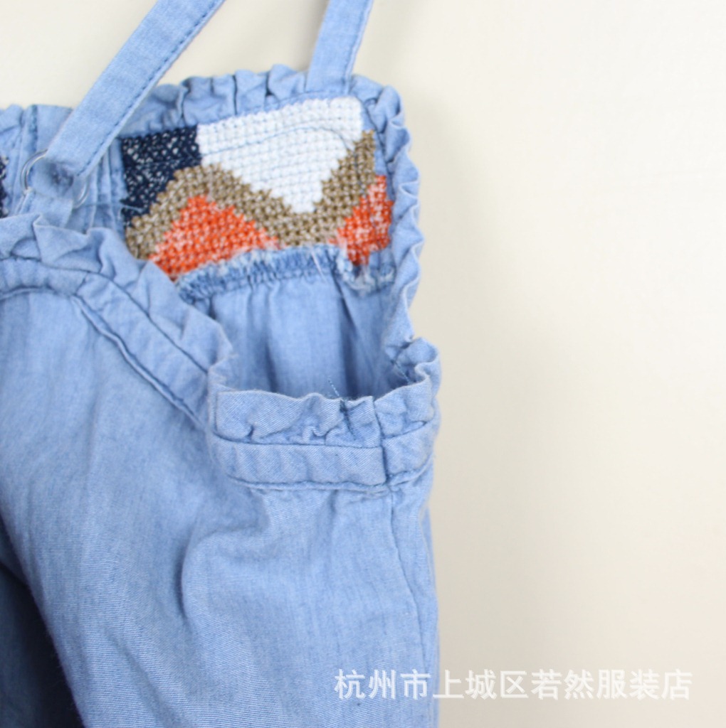 【2014春夏装新款<em>女童牛仔吊带</em>连体<em>短裤</em> 外贸