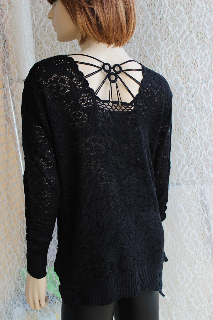 【<em>澄海毛衣批发市场</em> 花边勾花勾珠毛衣 电脑玫