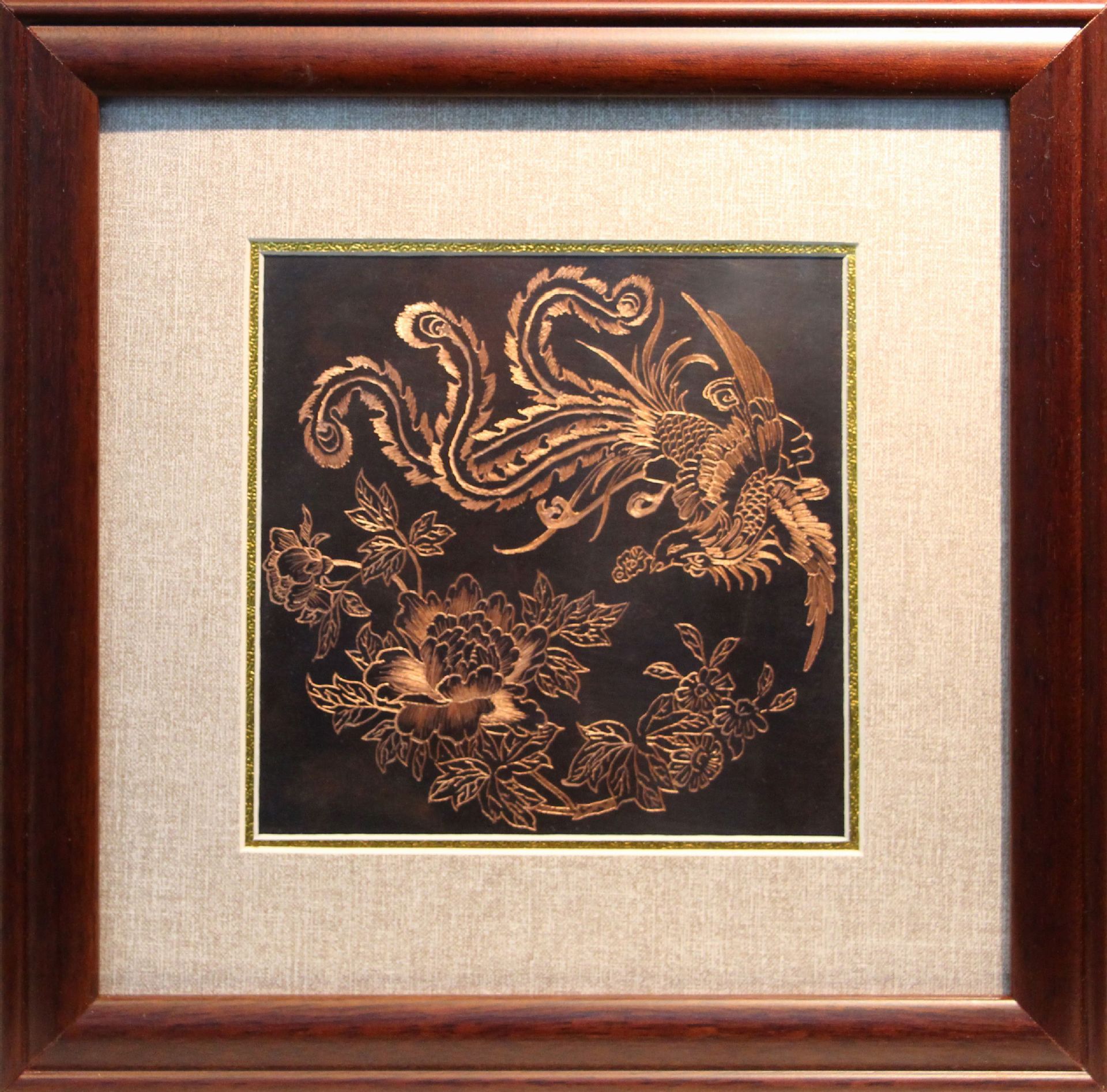 纯铜浮雕铜板画装潢装饰画墙画铜工艺品铜凤凰