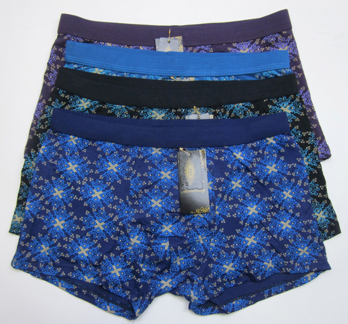 <em>义乌</em>男士<em>内裤</em>低价<em>批发</em> 竹纤维雪花印花平角裤