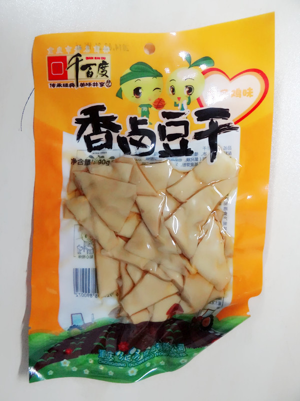 千百度 辣子鸡味香卤豆干袋装90g 优质食品