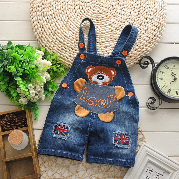 童装批发 夏季童装 婴<em>幼儿</em>牛仔<em>背带裤短裤</em> bea