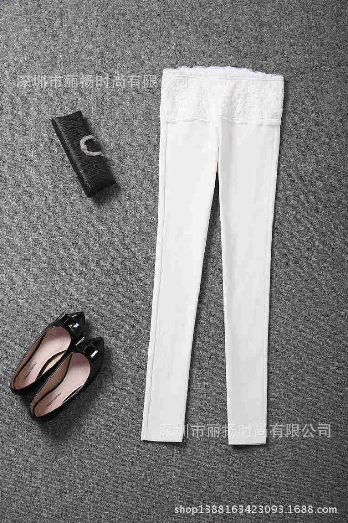 时尚<em>女裤批发</em>!2014春夏新款修身显瘦 弹力蕾丝