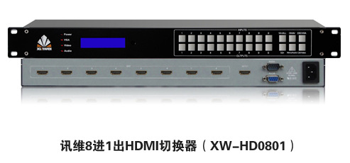 HDMI切换器 8进1出HDMI切换器 HD0801 高清