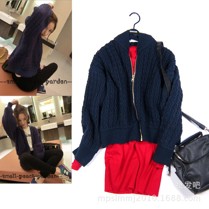 韩国东大门新款<em>毛衣</em>加厚<em>开衫</em>外套针织衫<em>欧洲站</em>