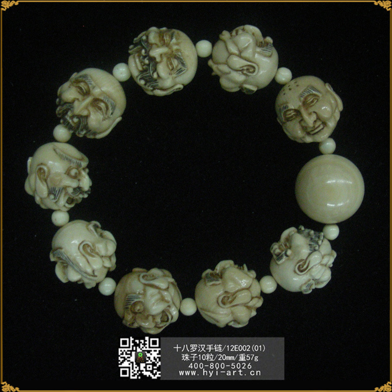 12E002 十八罗汉手链 ?1）珠?0 20mm ? height=